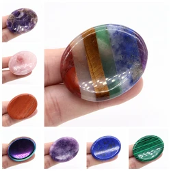 7 Chakra Forget Thumb Worry Stones Oval Massage Amethyst Quartz Natural Crystal Healing Reiki Gems Energy Gemstone Wholesale