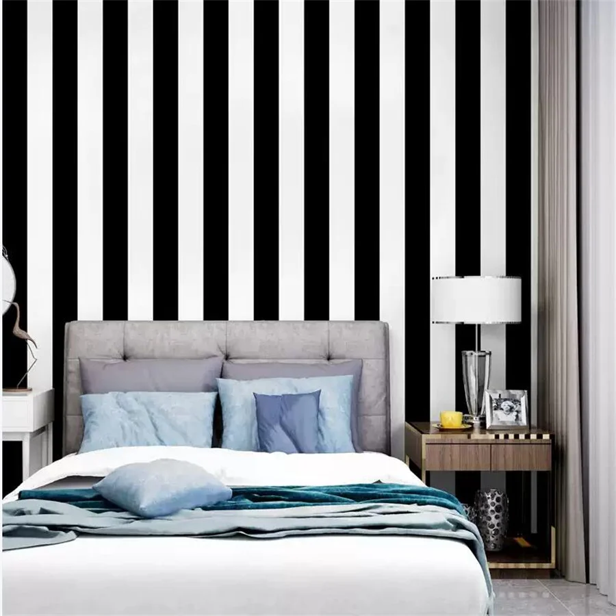 ورق حائط مخطط عمودي باللونين الأبيض والأسود، شبكة مربعة، خطوط نمط هندسي، غرفة النوم، غرفة المعيشة، خلفية التلفزيون #4