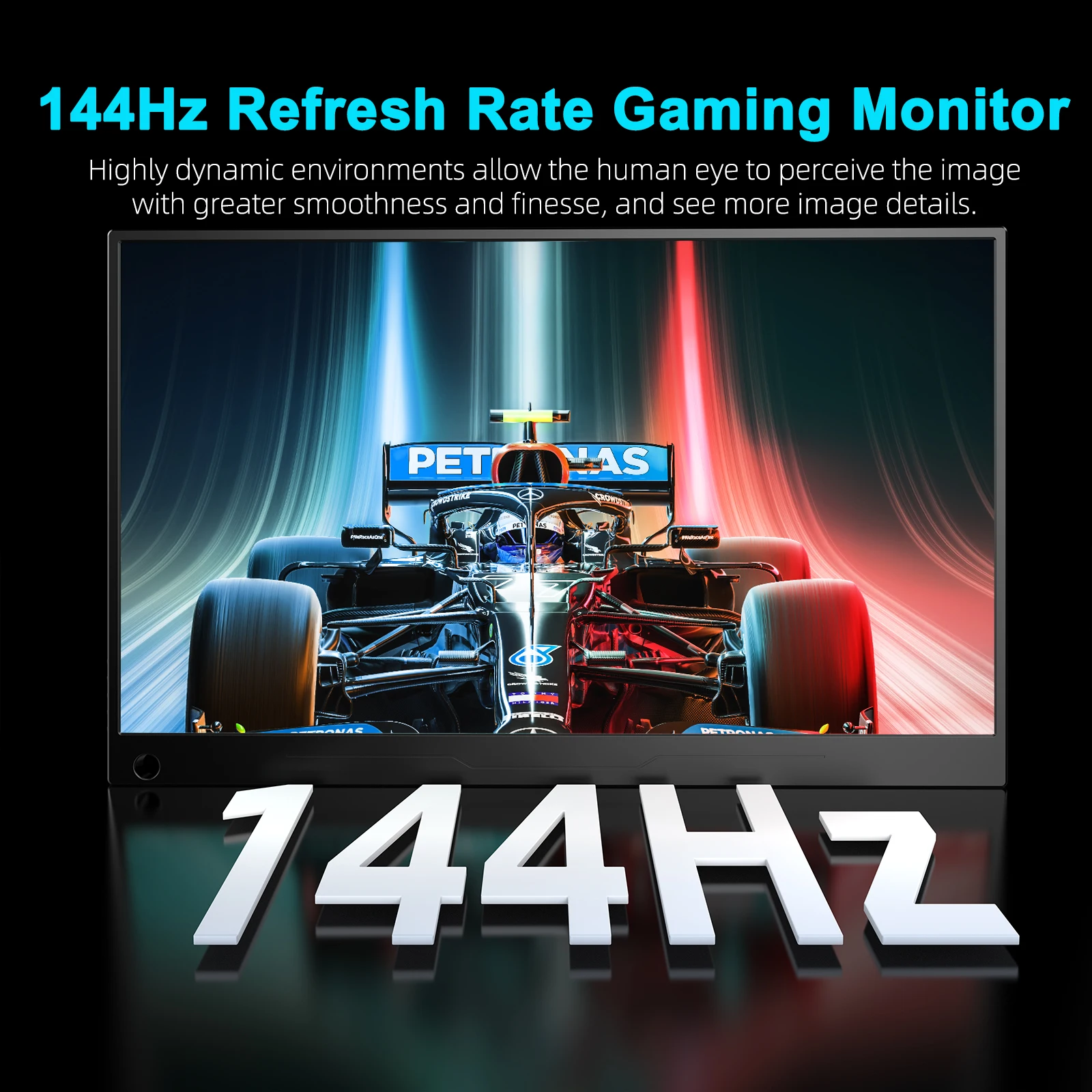 UPERFECT 17.3 Inch 2K 144Hz Portable Gaming Monitor 2560x1440 HDR FreeSync IPS Display for PC Mac Phone Game Console Steam Deck