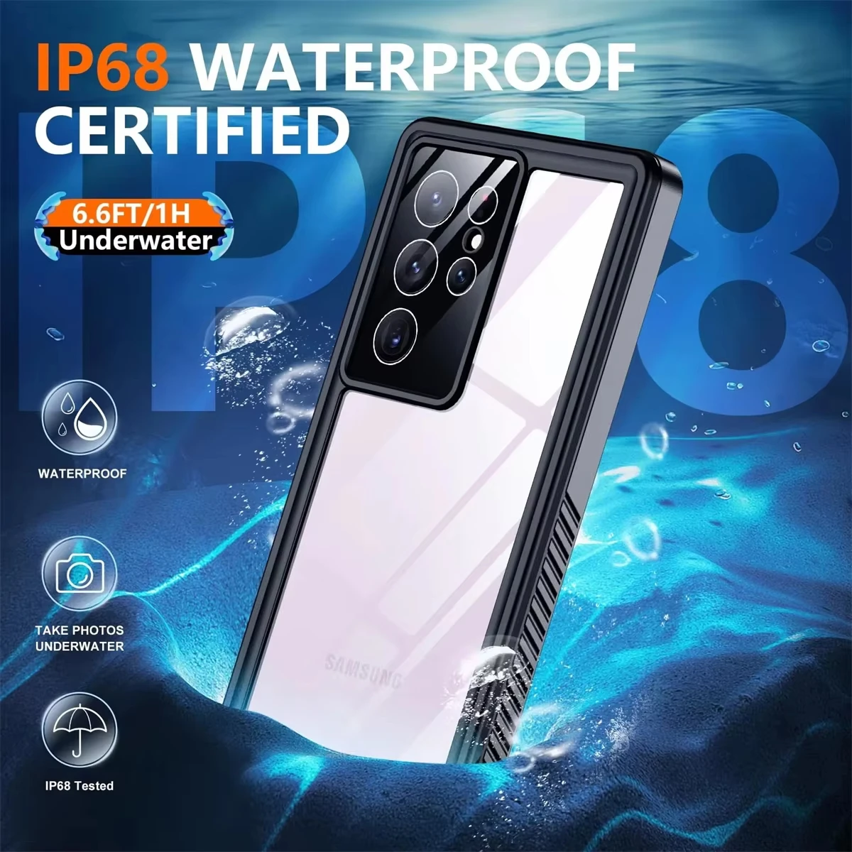 IP68 Shellbox Waterproof Case For Samsung Galaxy S22 S24 S21 S23 Ultra FE A54 A14 5G Metal Aluminum Swimming Phone Luxury Cover