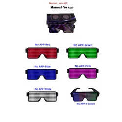 No APP Control LED Glow Glasses Party Luminous Sunglasses USB Charge Led Neon Glasses Flashing Light Holiday Party Carnival Prop