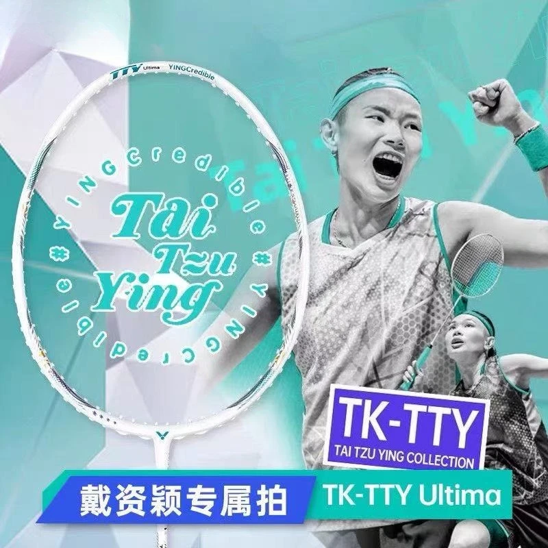 2025 جديد للنصر مضرب كرة الريشة TK-TTY ألتيما سبيكة كاملة الخضار ألياف الكربون سرعة احترافية حصرية مع الخط #2