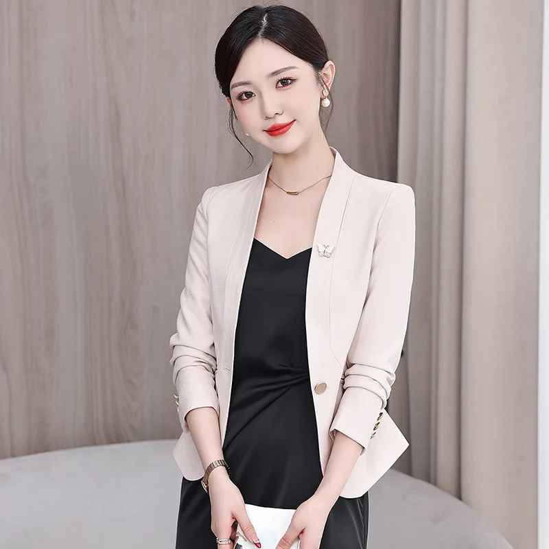 جديد أزياء أنيقة البدلة عارضة المرأة طويلة الأكمام المهنية السترة سترة رسمية Workwear8628