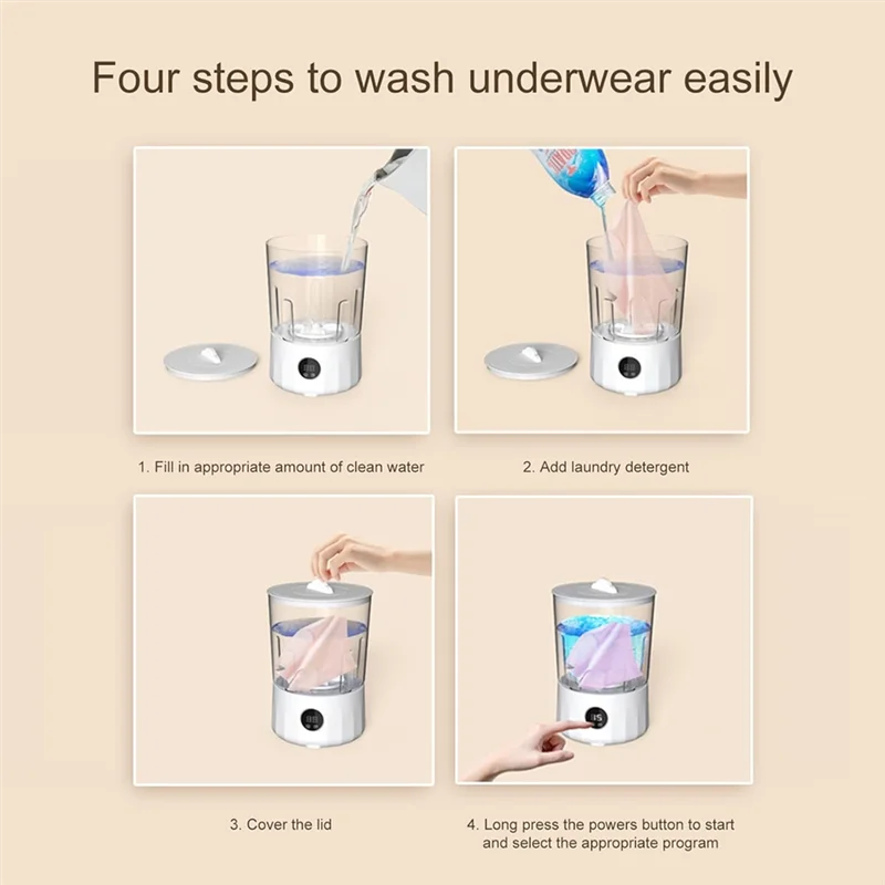 

A95I-1.5L Mini Portable Washing Machine Rechargeable Clothes Washer Socks Cleaner Mini Laundry Machine For Indoor For Commercial