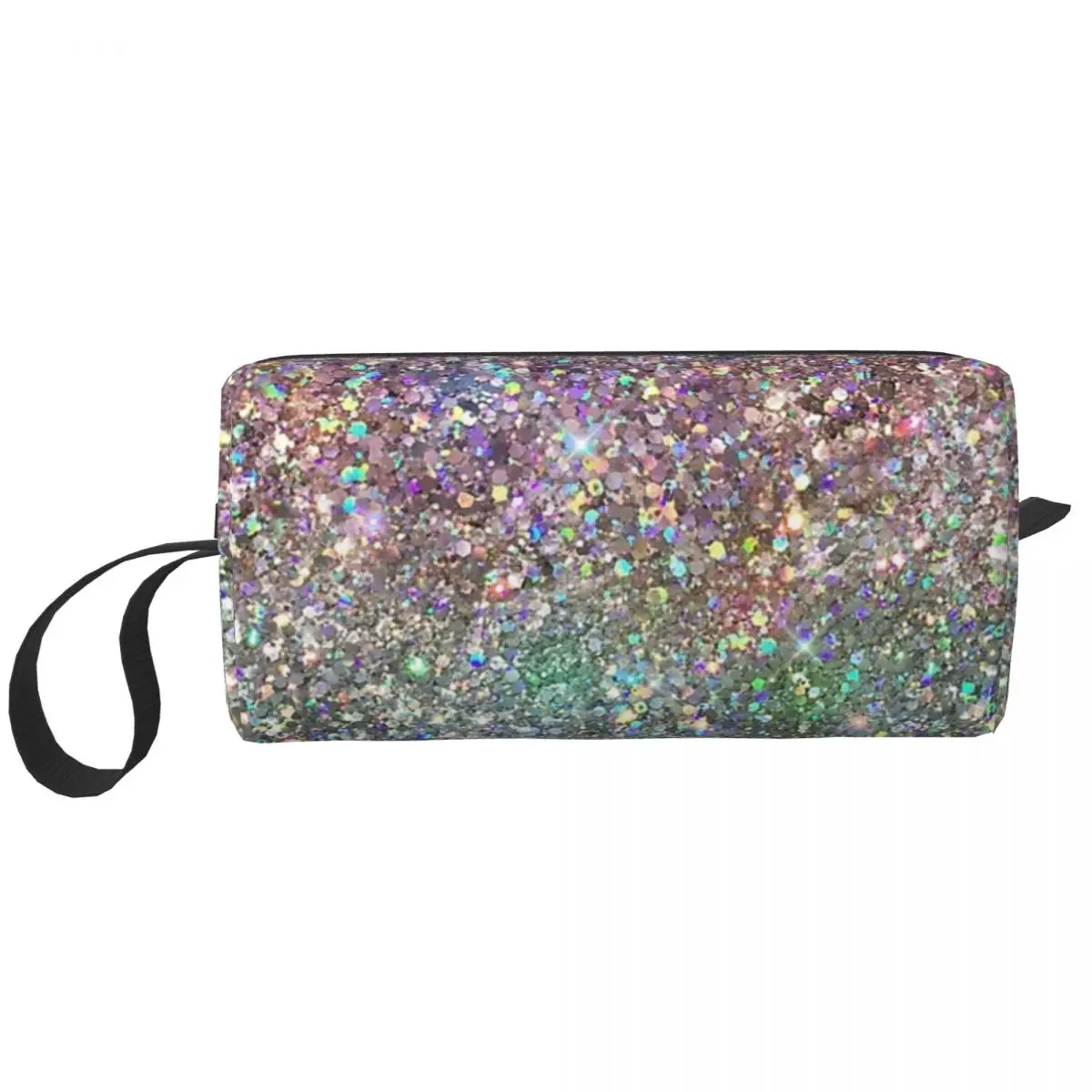 Rainbow Mixed Glitter Digital Art NOT REAL GLITTER Makeup Bag Cosmetic Organizer for Women Beauty Travel Pencil Case