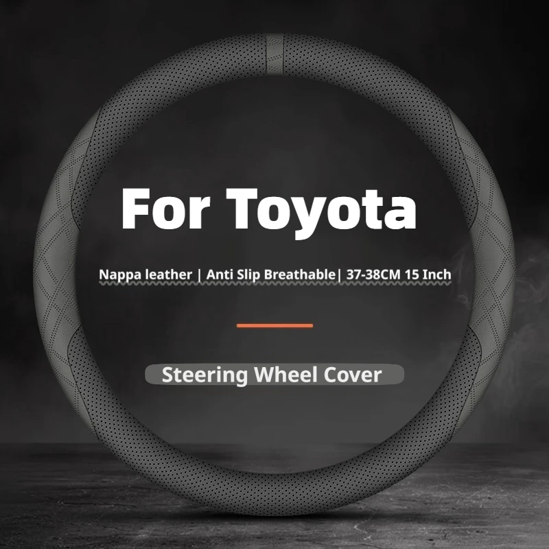 For Toyota Perforated Steering Wheel Cover Fit Camry RAV4 Highlander Avalon Sienna Venza Grand Tacoma,Wear Resistant Accessories