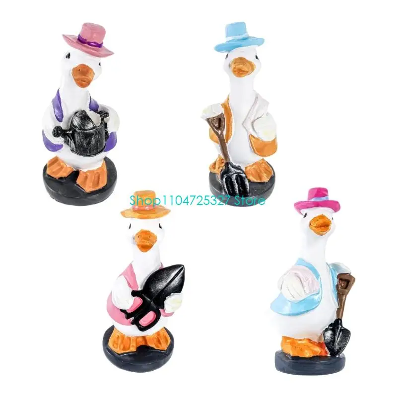 D8KF Weather Resistant Playful Resin Duck Statue Animal Sculpture For Outdoor Decoration In Yard & Theme Park Low Maintenance