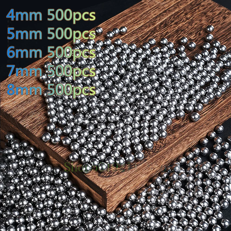 500pcs/Lot 4mm 5mm 6mm 7mm 8mm Steel Balls Hunting High-carbon Steel Slingshot Balls Catapult Slingshot Hitting Steel Ball