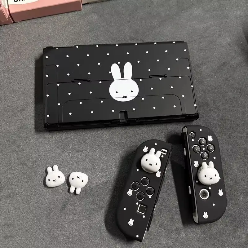Miffy Polka Dot Protective Case For Nintendo Switch2 Oled Ns Lite Split Hard Shell Soft Grip Cover With Thumb Grips Cartoon Gift view 4