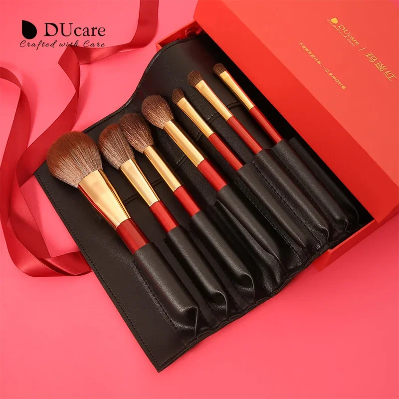 DUcare 12PCS Natural Goat hair Makeup brushes set Professional Beauty Make up brush Foundation Powder Eyeshadow Makeup Brush