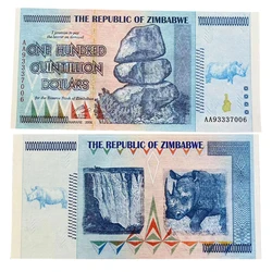 Zimbabwe Paper Money One Hundred Quintillion Dollars Billetes Banconote Collection Non-currency 2008 Commemorative Notes