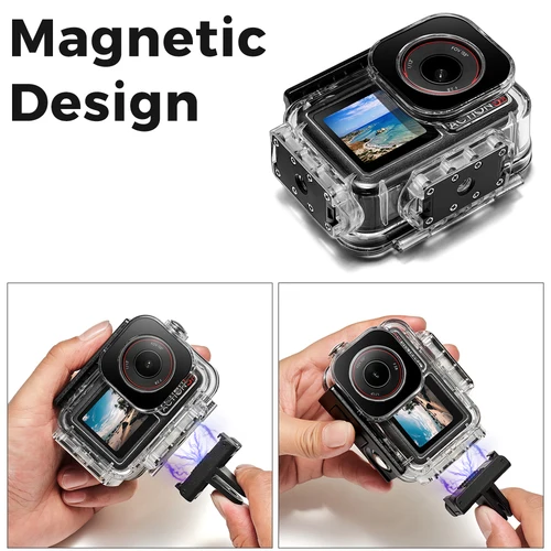 Imagen 2 del producto Funda magnética impermeable para DJI OSMO Action 5 Pro 4 3 60m carcasa de buceo subacuático cubierta protectora de buceo accesorios de montaje