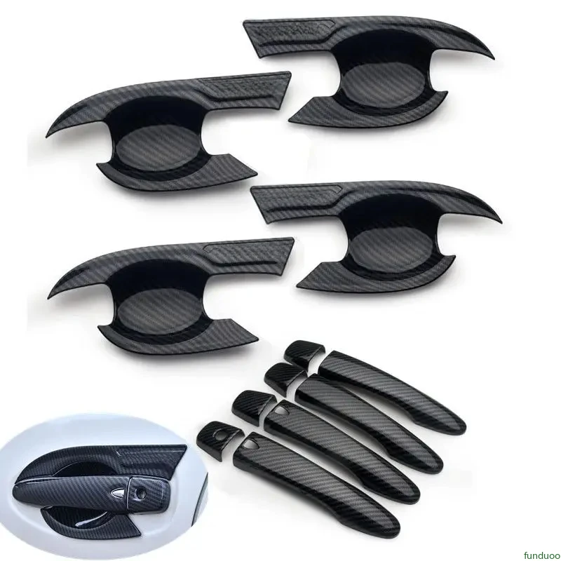 For Nissan X-Terra 2017 2018 2019 2020 2021 2022 XTerra Carbon Fiber Car Door Handle Bowl Cover Styling Accessories Sticker