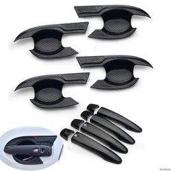 For Nissan X-Terra 2017 2018 2019 2020 2021 2022 XTerra Carbon Fiber Car Door Handle Bowl Cover Styling Accessories Sticker
