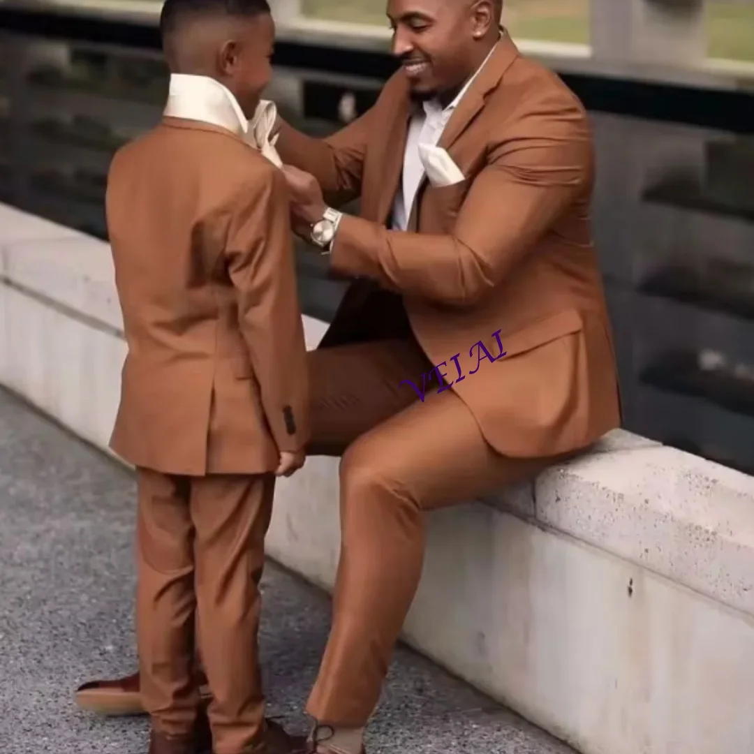 

CustomizedDark Brown Men Suits For Wedding Tuxedos Groom Wear Clothing Business Party Formal Outfits Sets (Jacket +Pants)