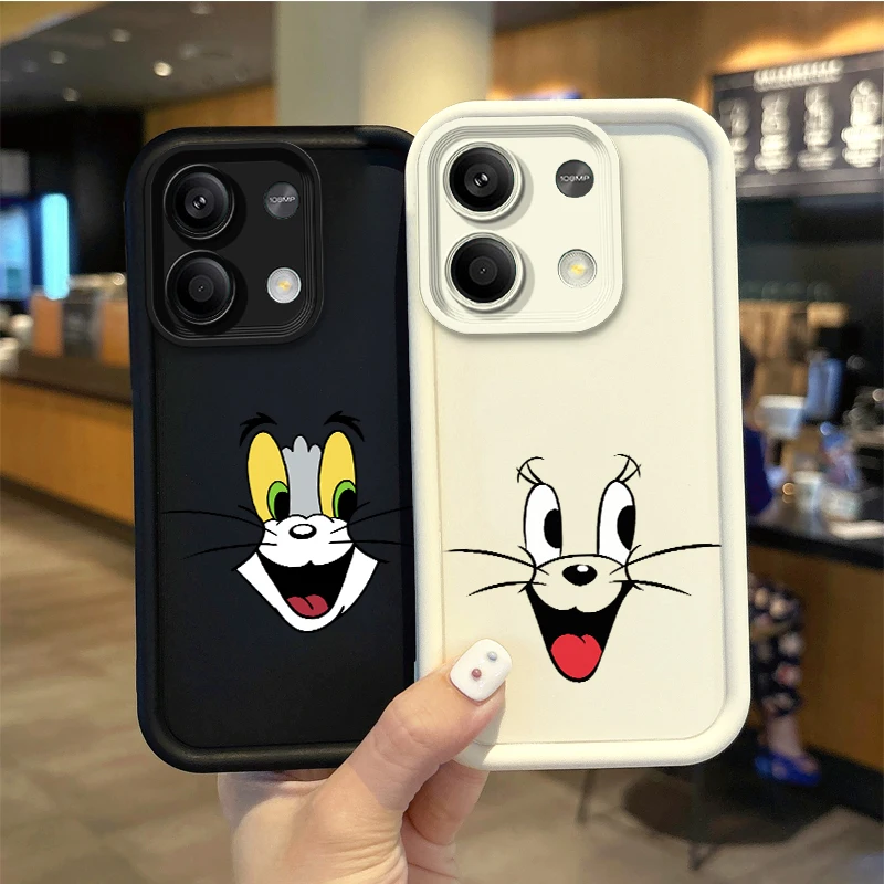 T-Tom And J-Jerry Couple Phone Case For Redmi Note 13 12 Pro Plus Note 13 12 11 10 9 Pro 14C 12C 10C 9C A3 A2 A1 Dustproof Cover