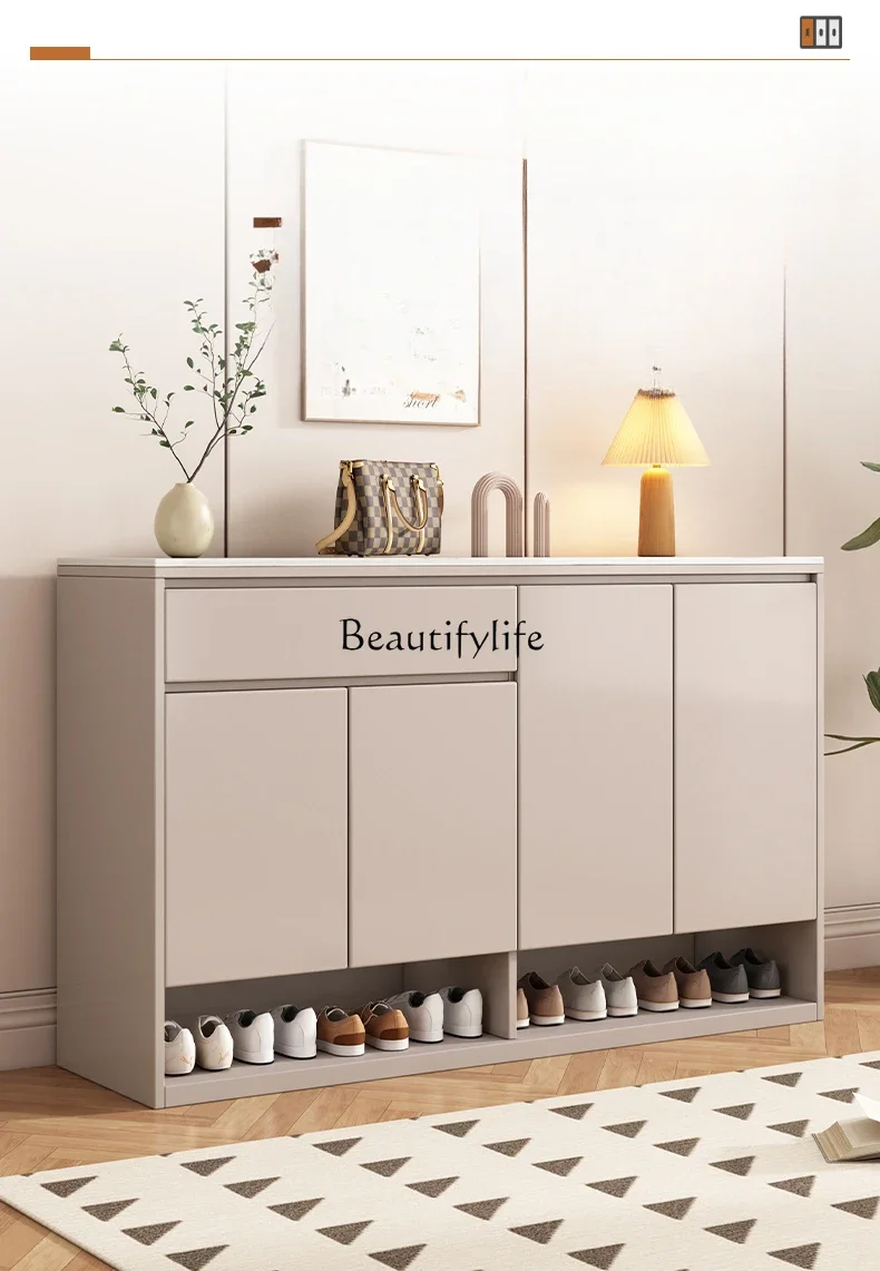 

FG10Solid wood rock slab shoe cabinet large-capacity light luxury storage cabinet at the door of the home