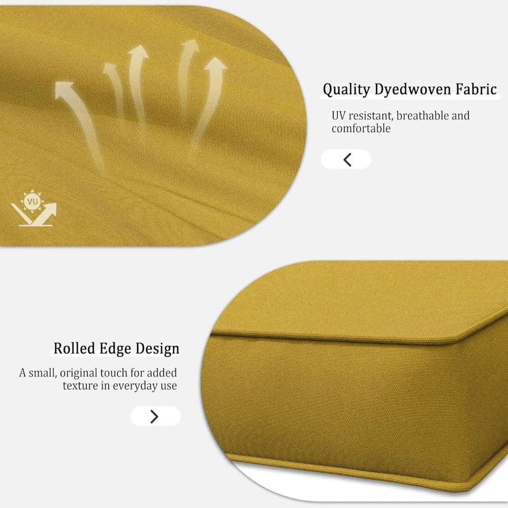 14 capas de almofada do pátio exterior dos pces, capas impermeáveis substituíveis da mobília, capas antiderrapantes exteriores com zíperes, sofá 3 tamanhos