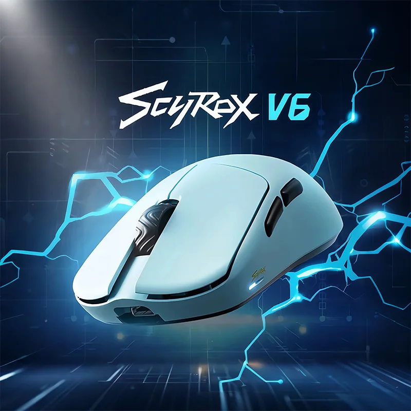 SCYROX V6 40g Ultralight Wireless Gaming Mouse - 8K Receiver 60Hz Polling Rate Ergonomic Small/Medium Hands FPS Esports Mouse