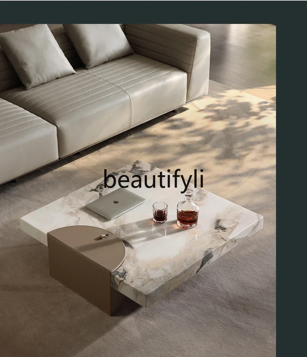 

Marble coffee small table square creative modern simple light luxury tea table tea table A16