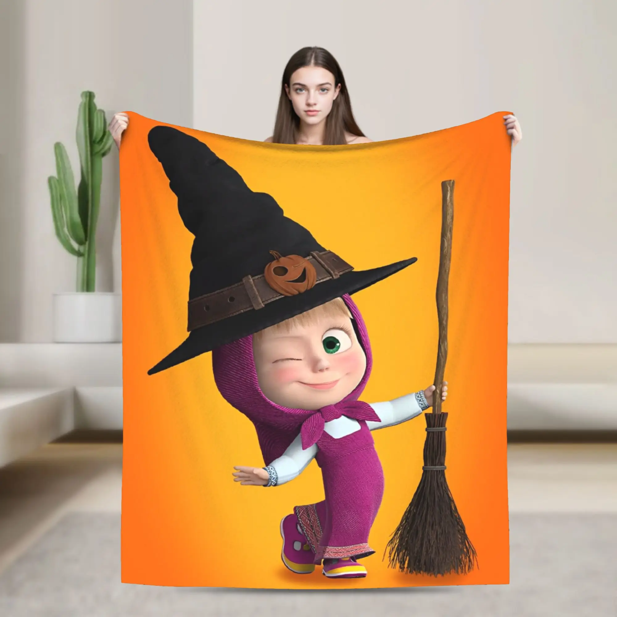 

M-Mashas and B-Bears Throw Blanket for Couch Soft Cozy Plush Blanket 50x60 Inches Multi-size Bedspread for All Seasons