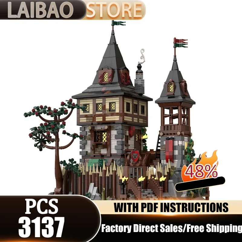 

Medieval Castle Model Moc Building Blocks Bear Lord`s Castle Model Technology Bricks DIY Assembly City Street View Toys Gifts