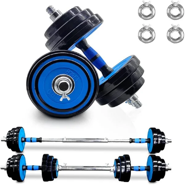 

ZK30 Adjustable Weights Dumbbells Set of 2, 44Lbs 2 in 1 Exercise & Fitness Dumbbells Barbell Set for Men Women