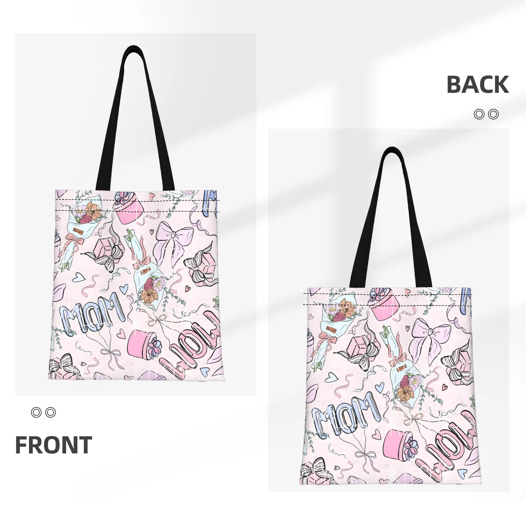 1PC Blessed Mom Mother's Day Gift Canvas Tote Bag Perfect for Shopping & Personal Use Great Gift