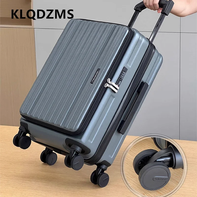 

KLQDZMS 24 "26" Чемодан на колесиках для ПК Чемодан на колесиках 20 дюймов Боковое отверстие Посадковая коробка Тип тележки Дорожная сумка с колесиками для багажа