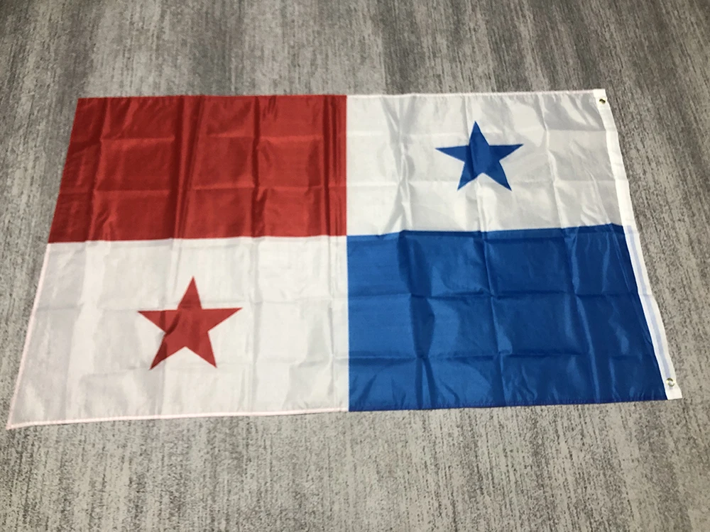 Panama flag 90*150cm 3x5fts double penetration polyester hangingbanner Panama flag for home decoration banner