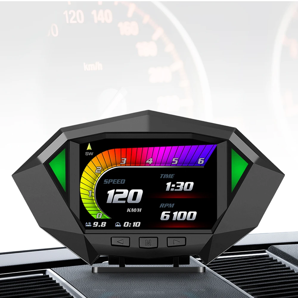 2025 P1 HUD Проекционный дисплей Измеритель наклона OBD GPS Автоматическая скорость и температура воды Цифровой HUD Совместим с автомобилями OBD2