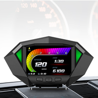 2025 P1 HUD Head up Display Slope Meter OBD GPS Auto Speed & Water Temperature Digital HUD Compatible with OBD2 Cars