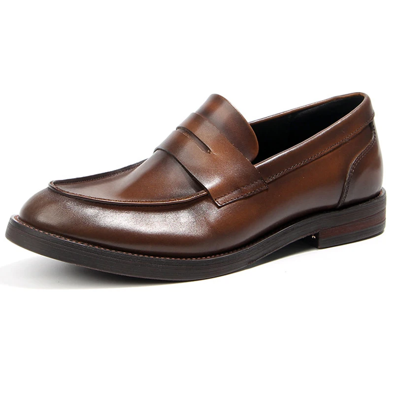 

Formal Shoes Cowhide Men's leather Business Casual shoes Wear resistant comfortable Men Retro Mens