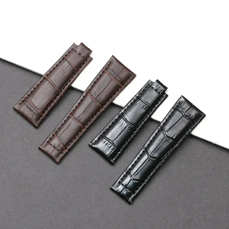 

SWatch Bracelet for Rolex DAYTONA Genuine Calf Skin Leather Watchband Accessories Waterproof Watch Strap 20mm Black Brown