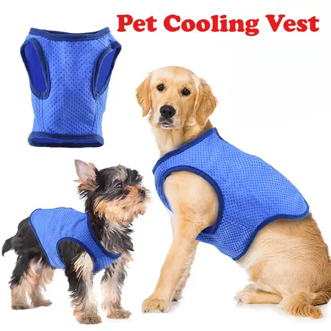 Gilet estivo per la prevenzione del colpo di calore e il raffreddamento del gilet per animali domestici, vestiti freschi per cani, gilet traspirante e che assorbe il sudore con design della presa d'aria