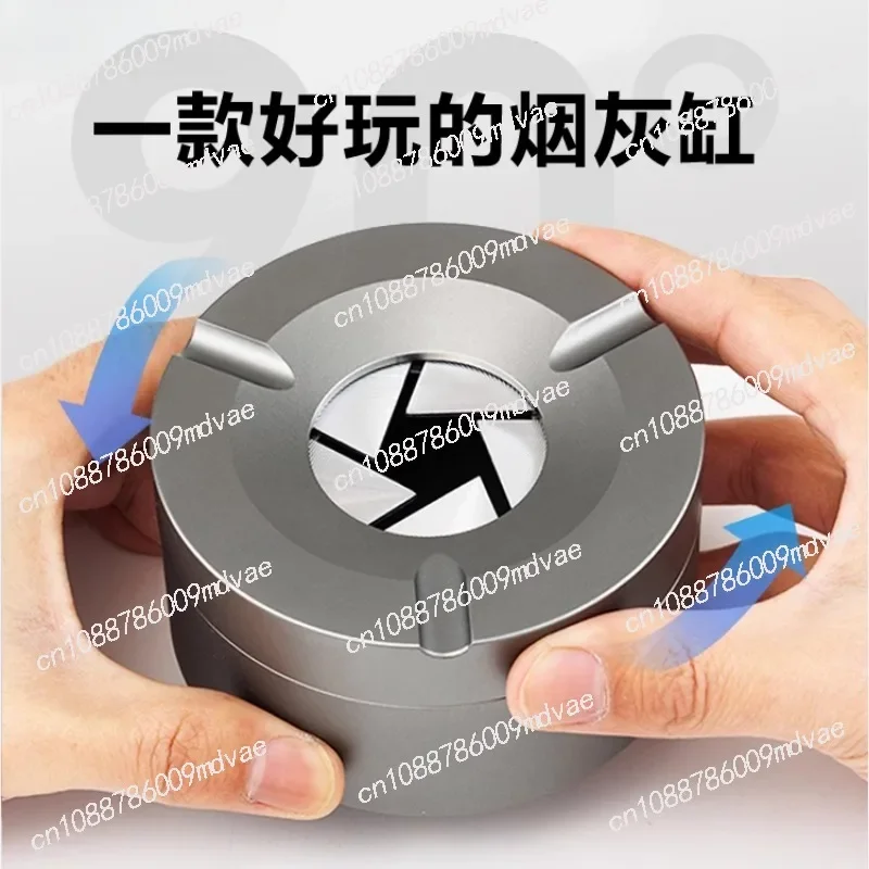 

Stainless steel ashtray with lid creative high-end niche husband men's gift