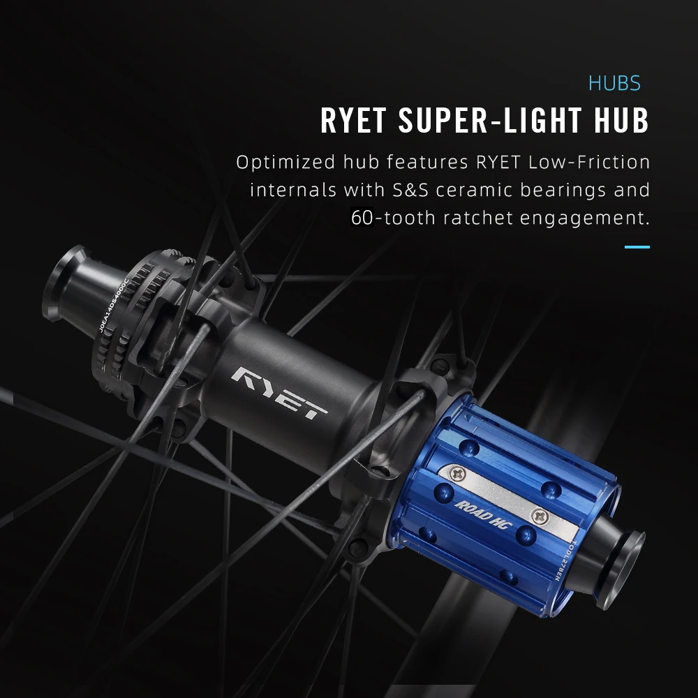 RYET ロードカーボンバイクホイールセット 1180g 超軽量 セラミック