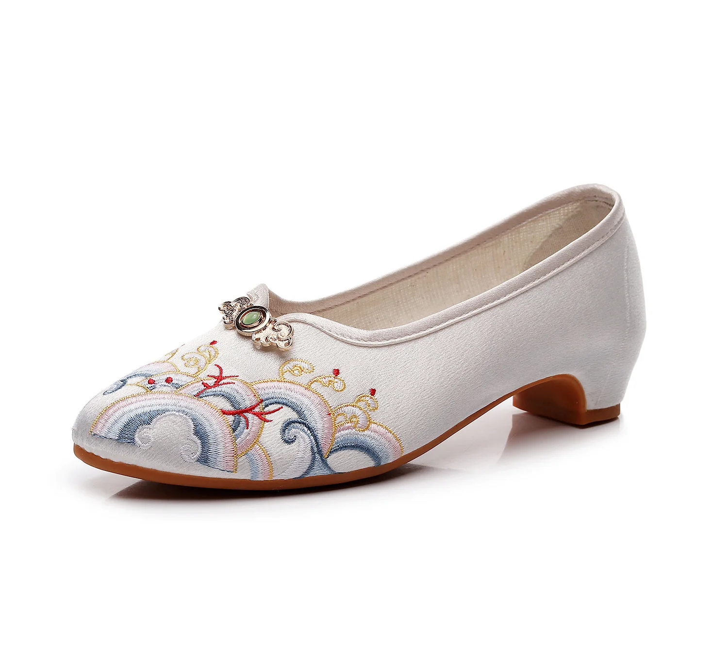 Spring new style old Beijing cloth shoes simple and elegant cheongsam-style single shoes ethnic style embroidered shoes