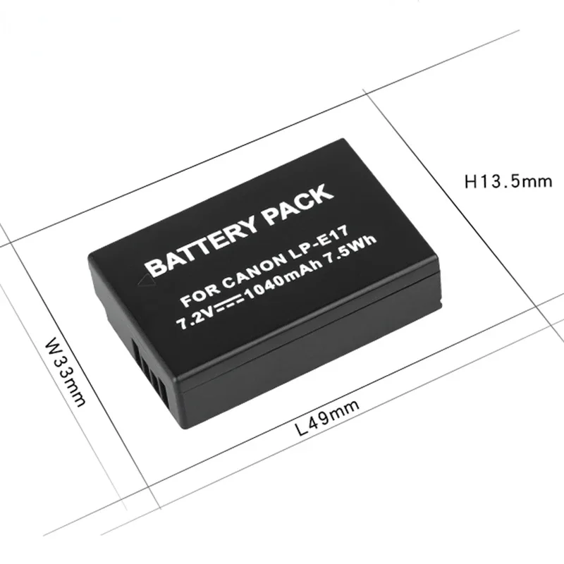 JHTC LP-E17 LP E17 Battery for Canon  EOS M3 M5 750D 760D T6i T6s 8000D Kiss X8i 1040mAh LPE17 Camera Batteries