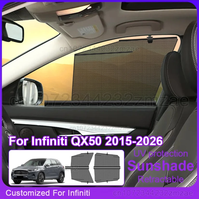 Солнцезащитная шторка для боковых окон автомобиля Infiniti QX50 2015-2026, защита от солнца для пассажиров, автоаксессуары