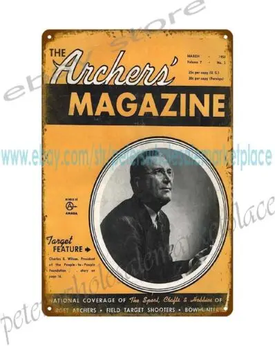 1958 The Archers' magazine cover Charles E. metal tin sign wall decor