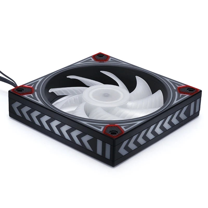 PC Cooling Fan com LED Rainbow Iridescent, Computer Gaming Set Up, Radiador de água fria, 3Pin Plus Molex, DC 12V, 120mm