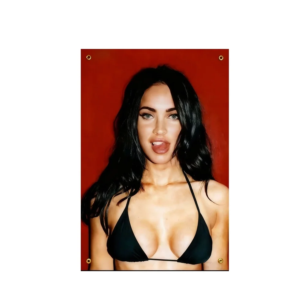 

Megan Fox Flag 3x5ft 2x3ft Polyester Sci-Fi Wall Hanging Tapestry Minimalist Wall Decor for Bedroom Home Banner Gift Idea