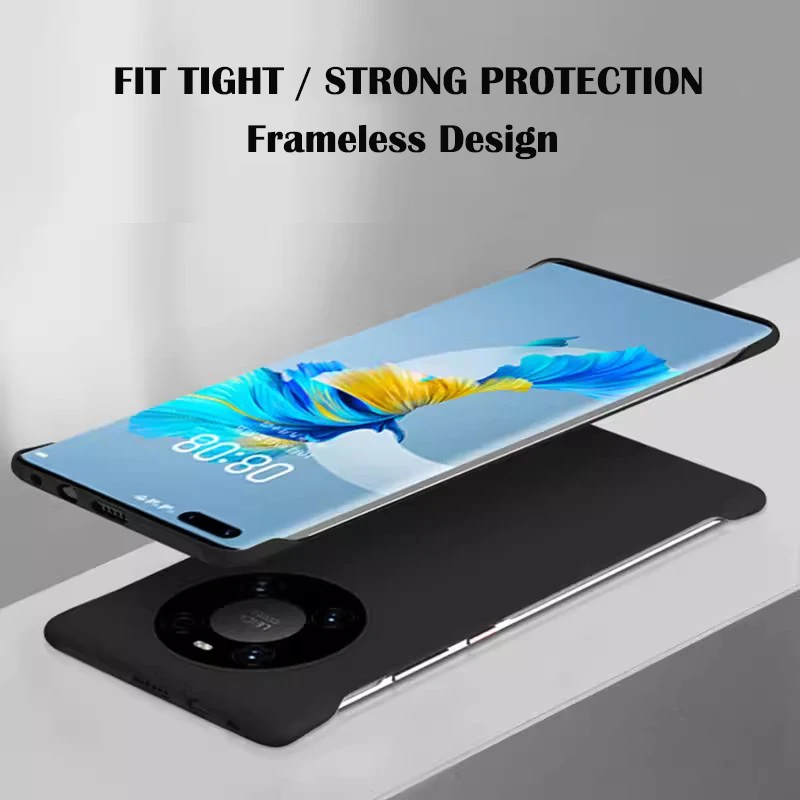 Solid Candy Color Frameless Hard PC Back Cover Case For Huawei Mate 60 50 40 30 Pro ShockProof Ultra Thin Cases