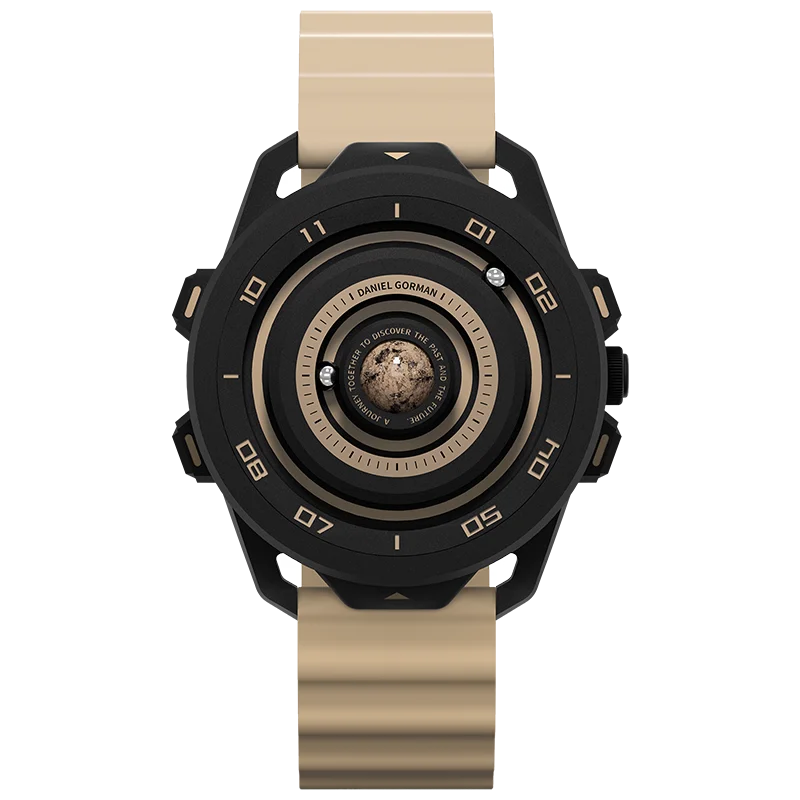 DANIEL GORMAN Men's Japan Quartz Watch Lightweight Copper Case Luminous Silicone Strap Pin Buckle Fashion Gift