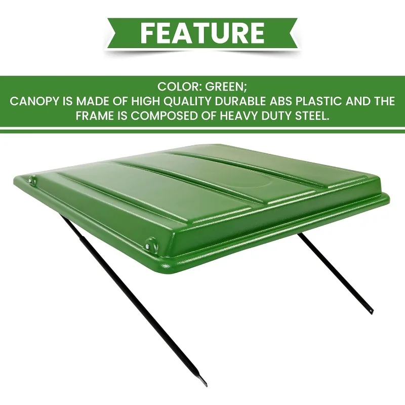 Kojem Green Tractor Canopy Compatible with John Deere Compact Utility Tractors with rops 34" Wide or Less.