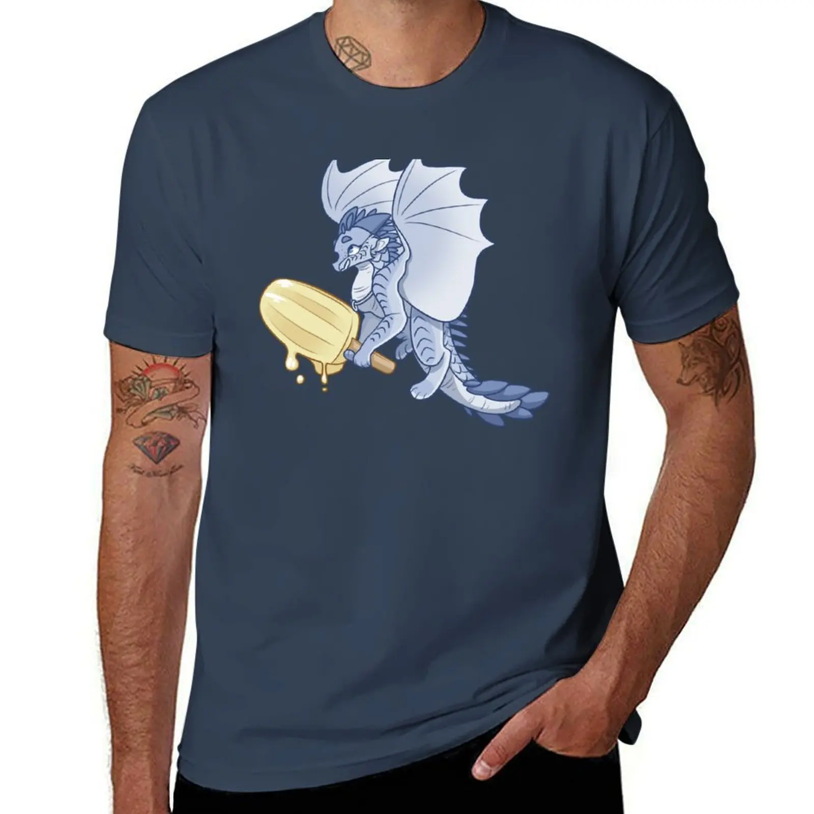 Lynx with Popsicle T-Shirt Large Size Breathable Tee