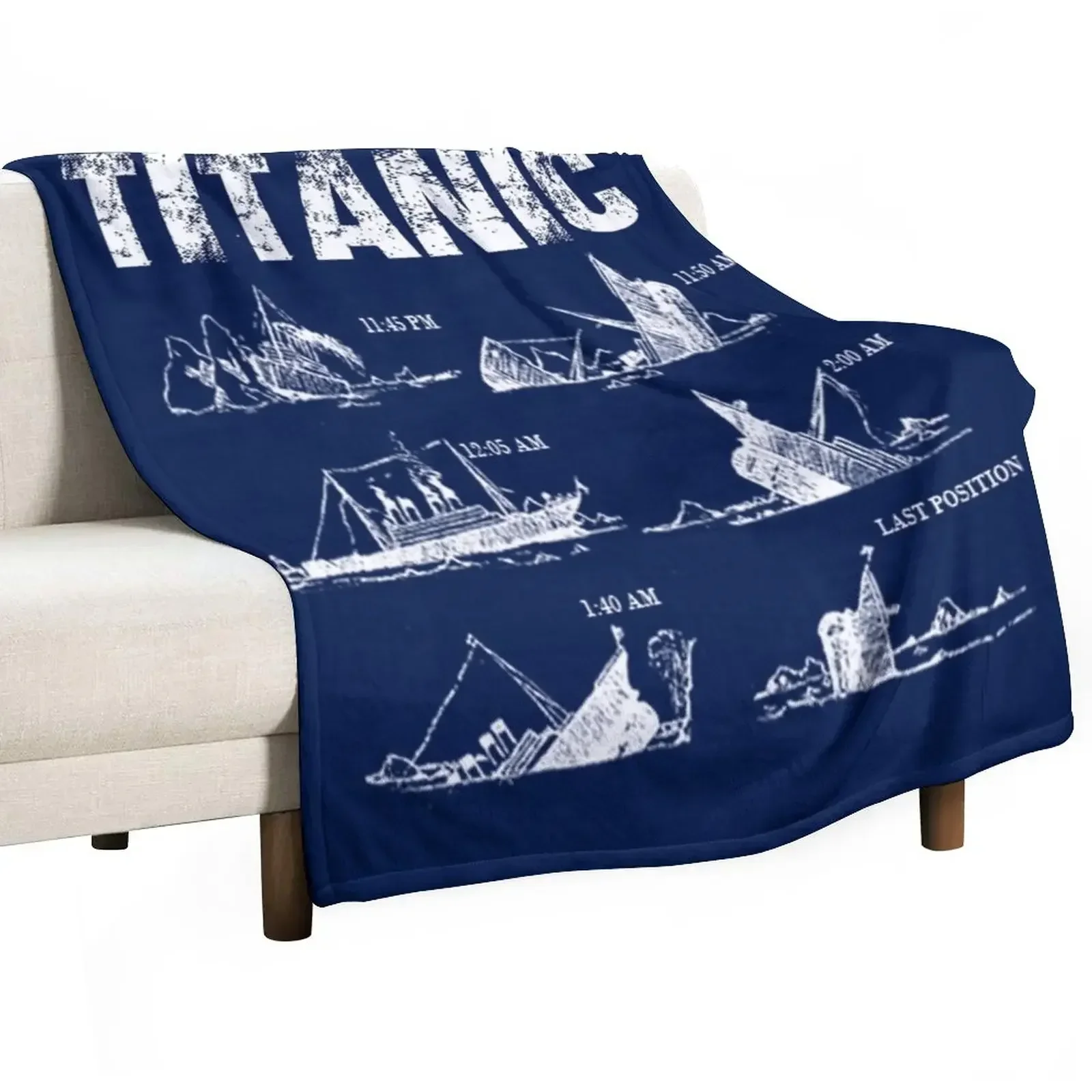 

Titanic Sinking Vintage Cruise Ship Atlantic Ocean Voyage Throw Blanket Decoratives Shaggy Blankets