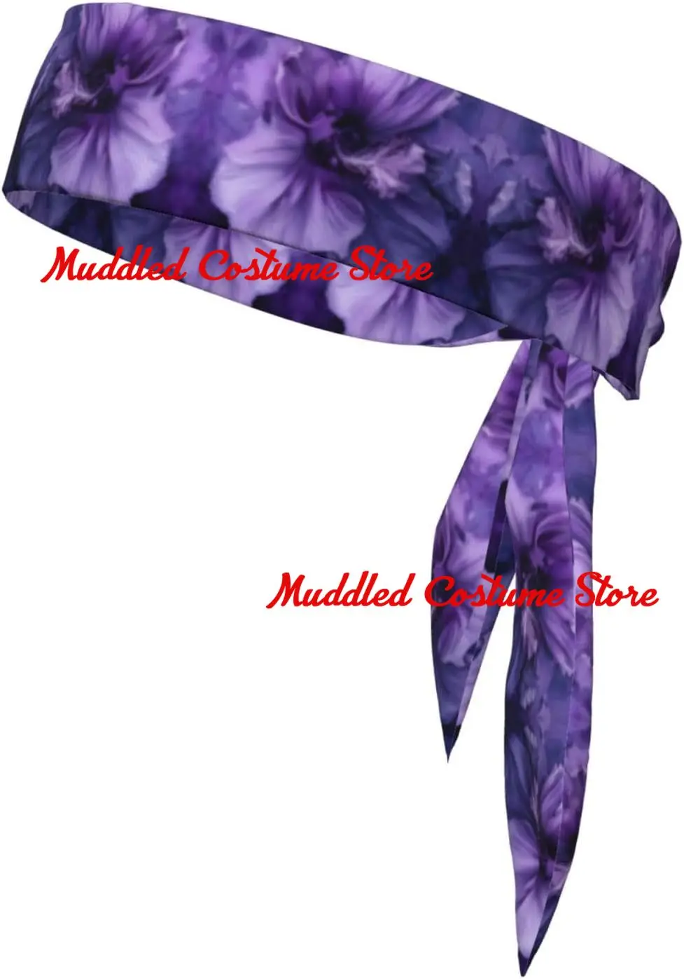 

Purple Print Double Sided Sport Head Tie Adjustable Sports Headband