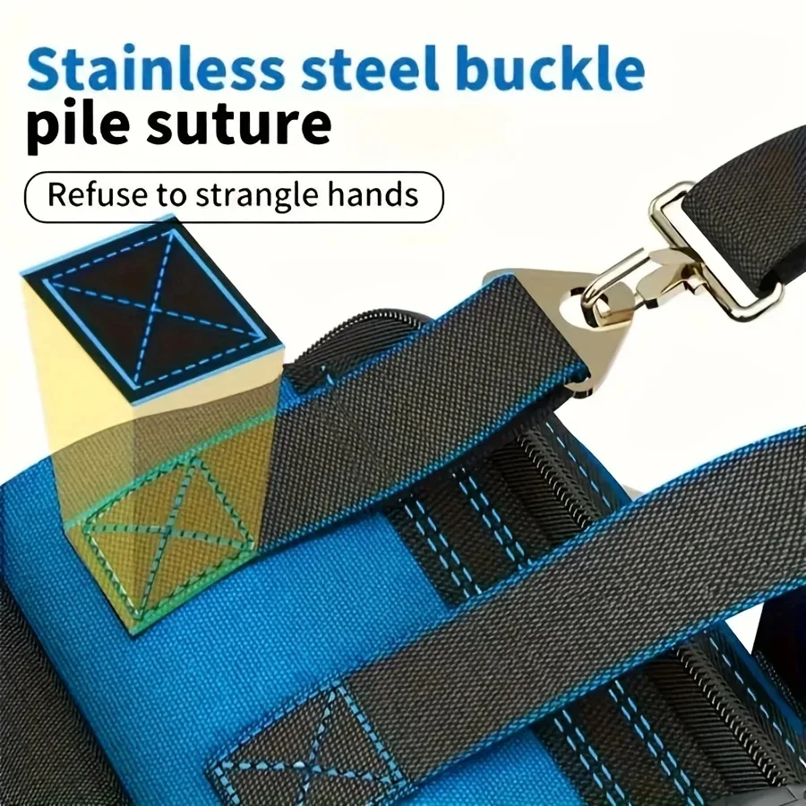 حقيبة أدوات كهربائي كبيرة منظم حقيبة أدوات شديدة التحمل حقيبة تخزين مضادة للسقوط مع جيوب متعددة Pochete #3